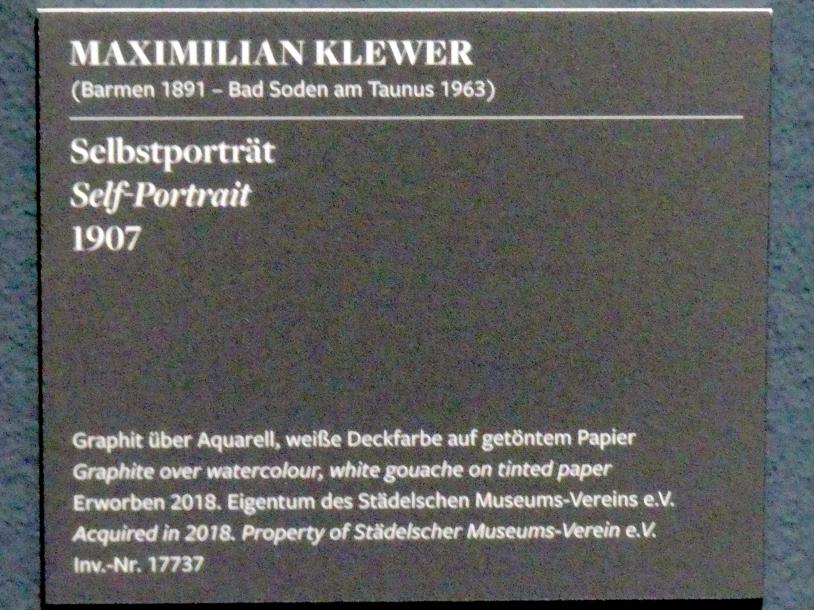 Maximilian Klewer (1907–1936), Selbstportrait, Frankfurt am Main, Städel Museum, 1. Obergeschoss, Saal 7, 1907, Bild 2/2