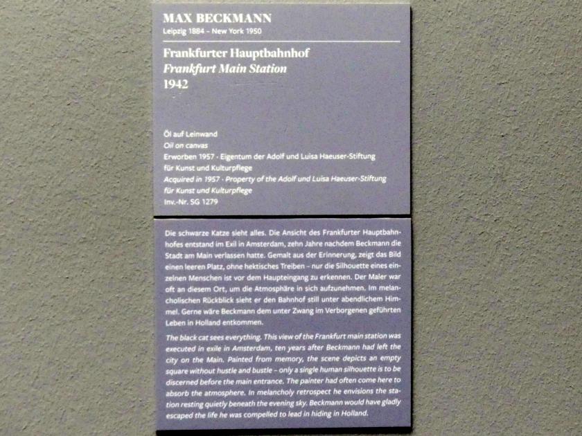Max Beckmann (1905–1950), Frankfurter Hauptbahnhof, Frankfurt am Main, Städel Museum, 1. Obergeschoss, Saal 9, 1942, Bild 2/2