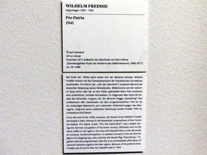 Wilhelm Freddie (1940–1941), Pro Patria, Frankfurt am Main, Städel Museum, 1. Obergeschoss, Saal 10, 1941, Bild 2/2