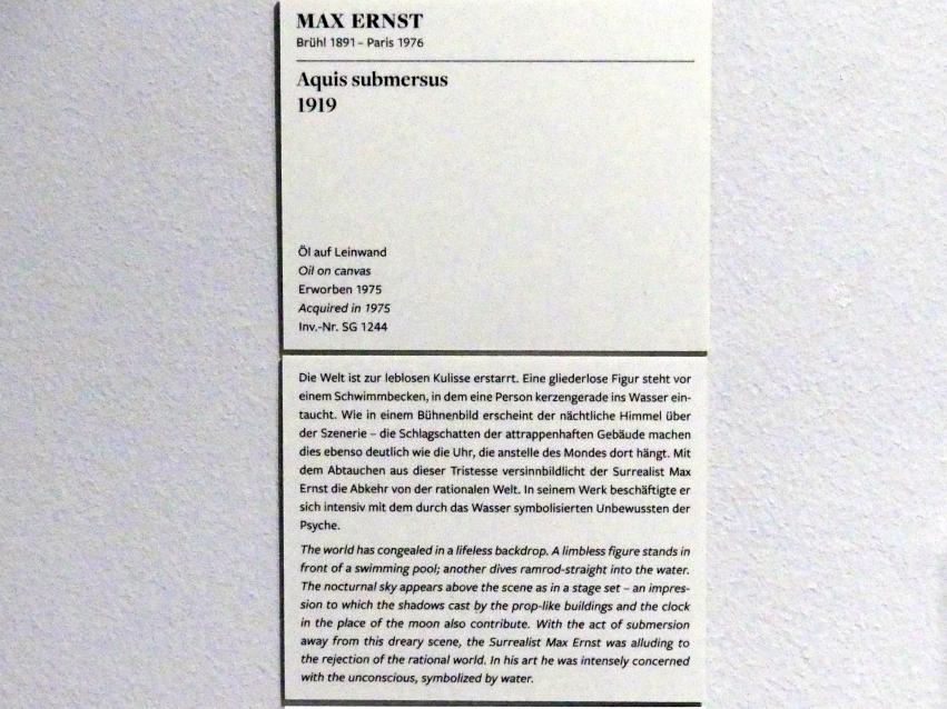 Max Ernst (1912–1970), Aquis submersus, Frankfurt am Main, Städel Museum, 1. Obergeschoss, Saal 10, 1919, Bild 2/2