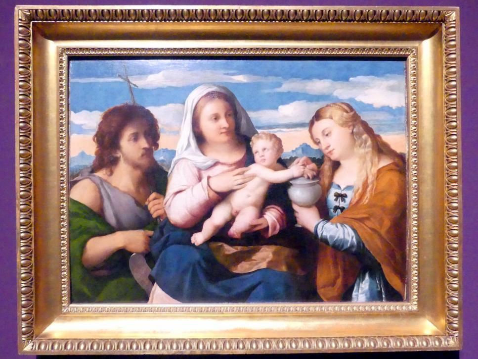 Jacopo Palma il Vecchio (Jacomo Nigretti de Lavalle): Madonna mit Kind, Johannes dem Täufer und der heiligen Maria Magdalena, um 1515
