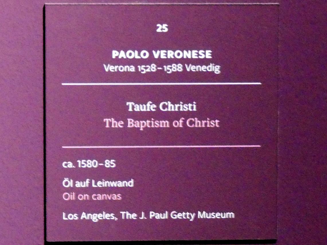 Paolo Caliari (Veronese) (1547–1587), Taufe Christi, Frankfurt, Städel, Ausstellung "Tizian und die Renaissance in Venedig" vom 13.02. - 26.05.2019, Teil 1, Raum 3, um 1580–1585, Bild 2/2