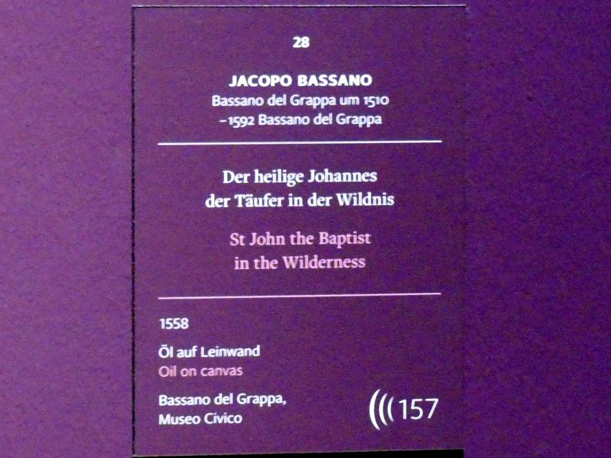 Jacopo Bassano (da Ponte) (1539–1590), Der heilige Johannes der Täufer in der Wildnis, Frankfurt, Städel, Ausstellung "Tizian und die Renaissance in Venedig" vom 13.02. - 26.05.2019, Teil 1, Raum 3, 1558, Bild 2/2