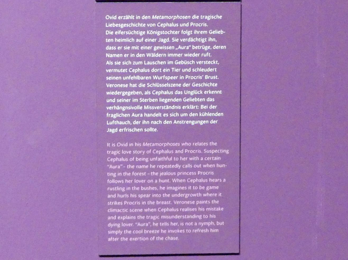 Paolo Caliari (Veronese) (1547–1587), Cephalus und Procris, Frankfurt, Städel, Ausstellung "Tizian und die Renaissance in Venedig" vom 13.02. - 26.05.2019, Teil 1, Raum 4, um 1580, Bild 4/5