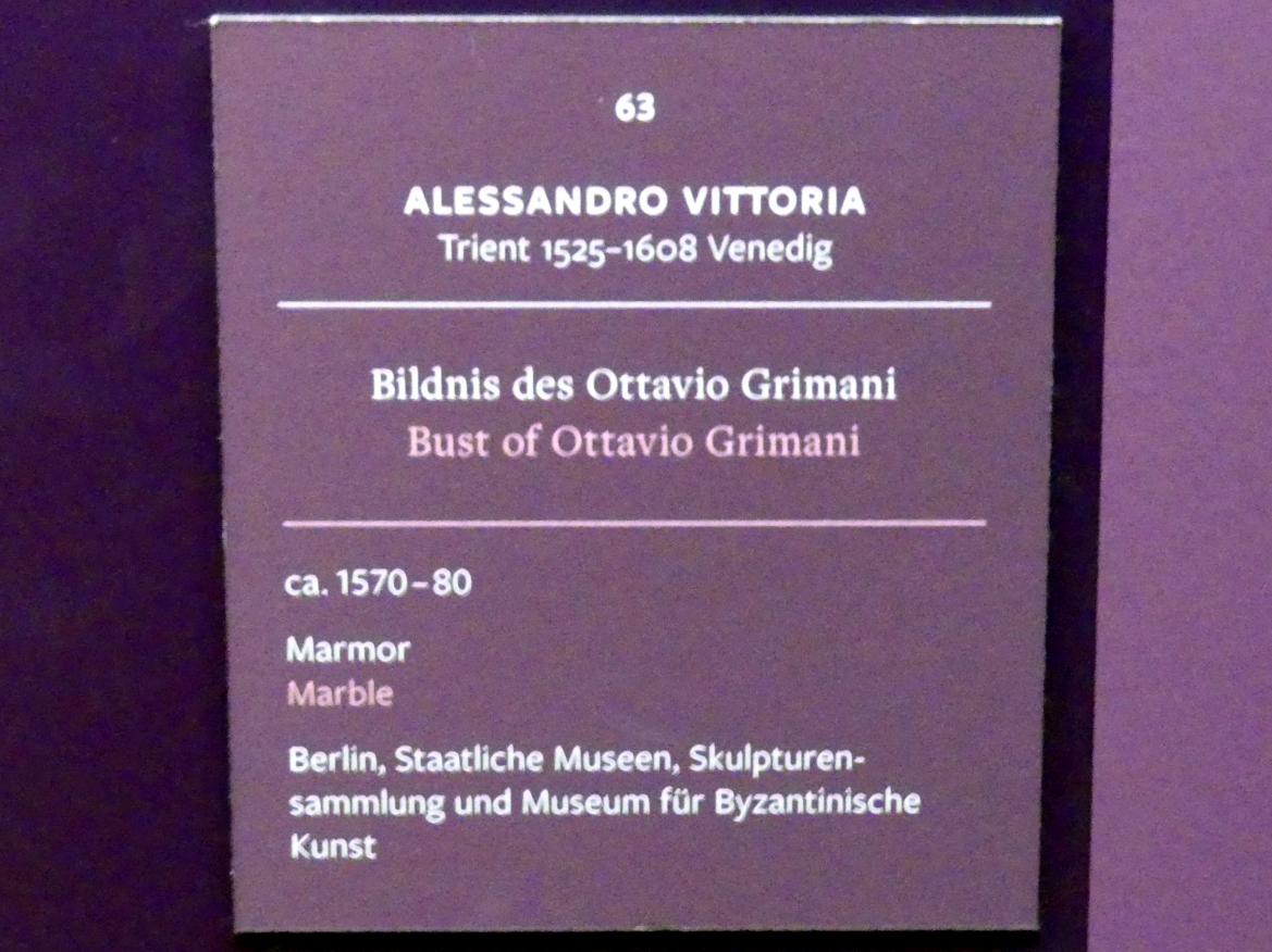 Alessandro Vittoria (1549–1600), Bildnis des Ottavio Grimani, Frankfurt, Städel, Ausstellung "Tizian und die Renaissance in Venedig" vom 13.02. - 26.05.2019, Teil 2, Raum 1, um 1570–1580, Bild 3/3