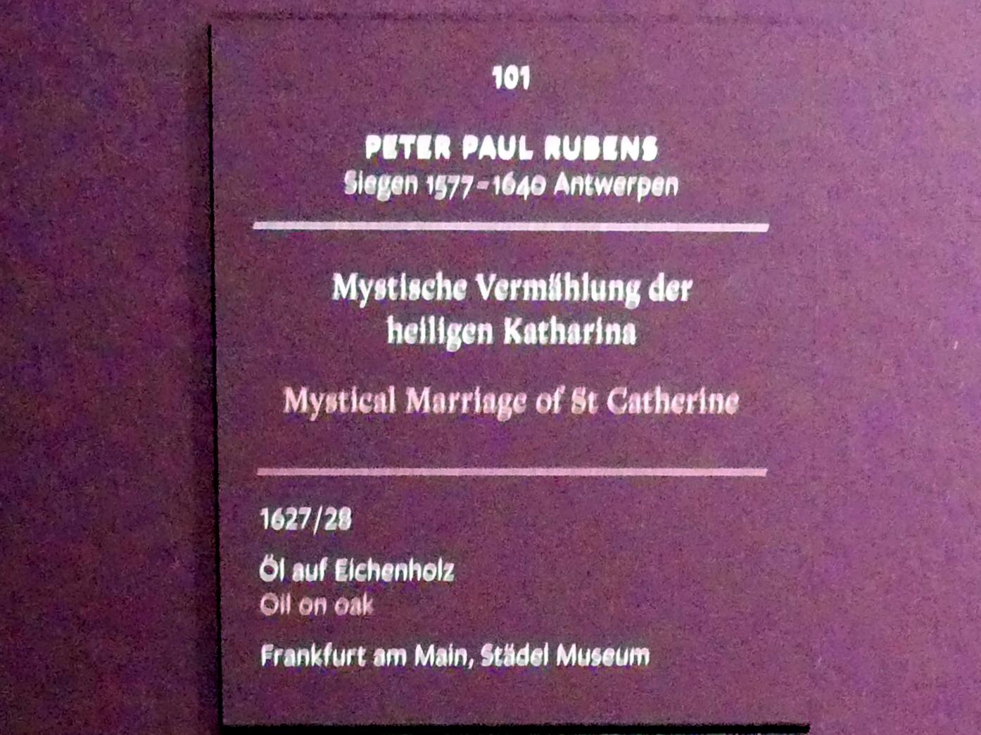 Peter Paul Rubens (1598–1640), Mystische Vermählung der heiligen Katharina, Antwerpen, ehem. Augustinerkirche, heute Musikzentrum, jetzt Frankfurt, Städel, Ausstellung "Tizian und die Renaissance in Venedig" vom 13.02. - 26.05.2019, Teil 2, Raum 4, 1627–1628, Bild 2/3
