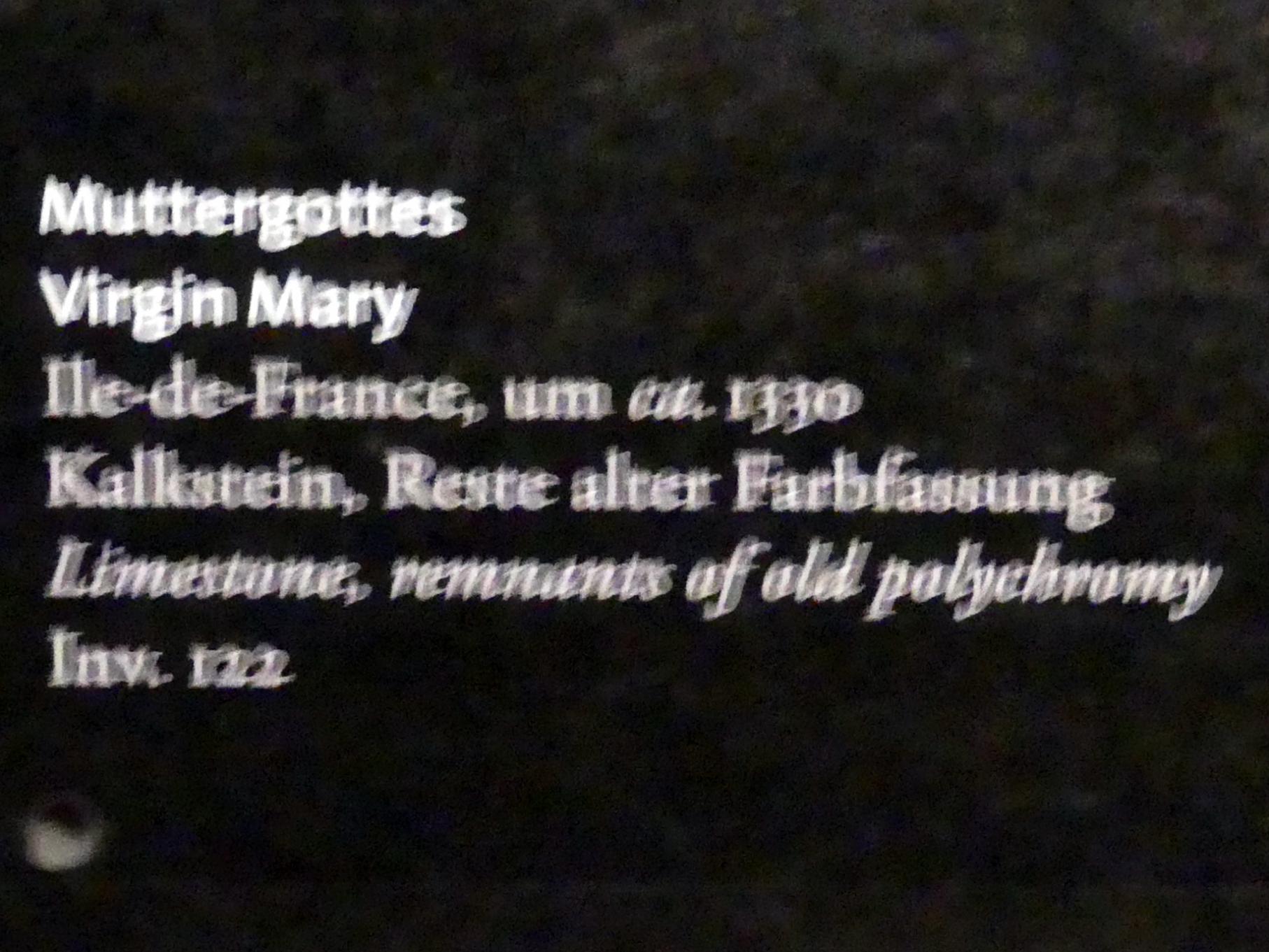 Muttergottes, Frankfurt am Main, Liebieghaus Skulpturensammlung, Mittelalter 1 - Tradition und Aufbruch, um 1330, Bild 2/2