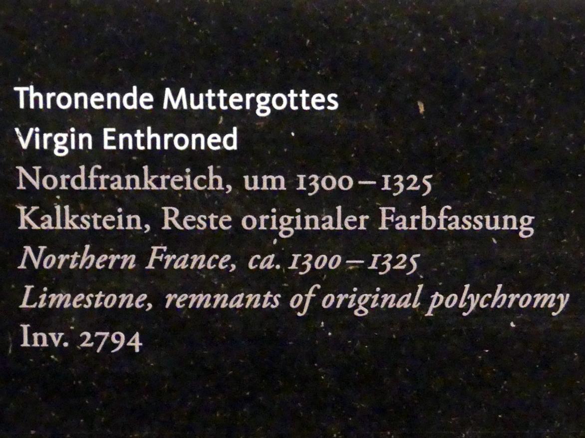 Thronende Muttergottes, Frankfurt am Main, Liebieghaus Skulpturensammlung, Mittelalter 1 - Tradition und Aufbruch, um 1300–1325, Bild 2/2