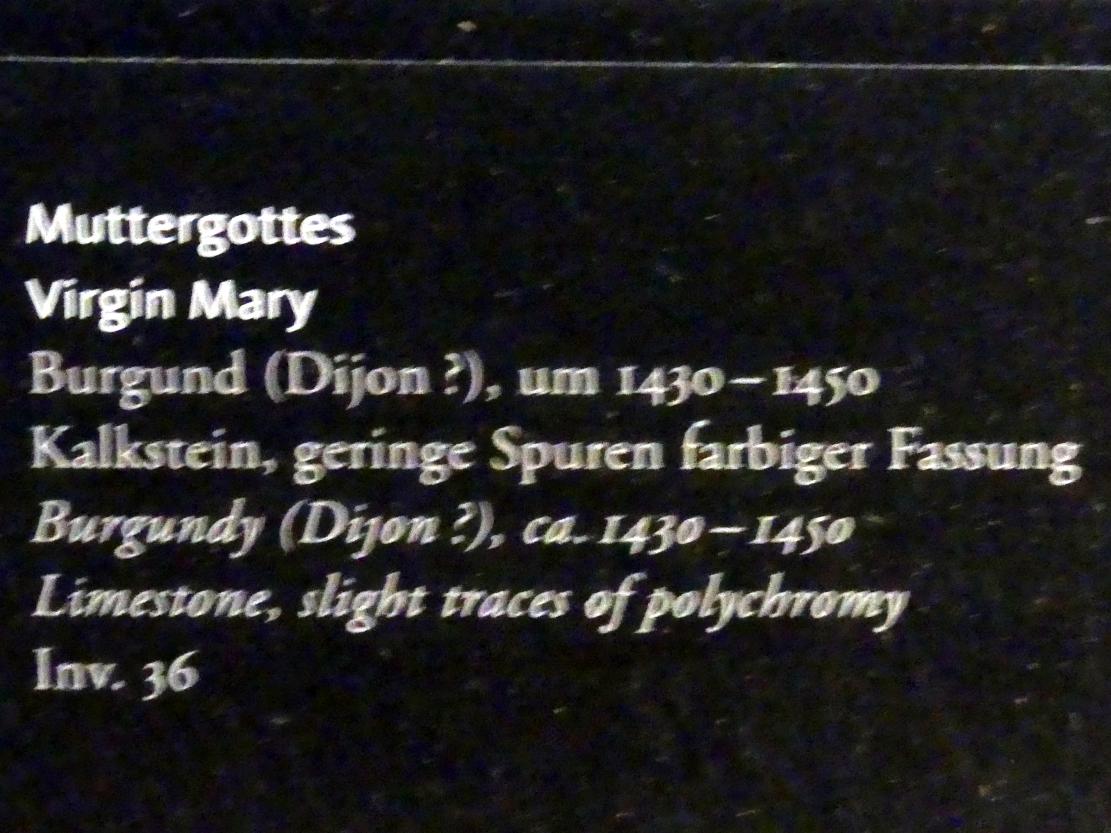 Muttergottes, Frankfurt am Main, Liebieghaus Skulpturensammlung, Mittelalter 2 - Schöner Stil und neue Wirklichkeit, um 1430–1450, Bild 2/2