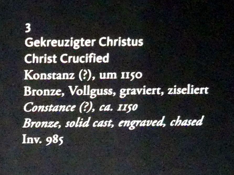 Gekreuzigter Christus, Frankfurt am Main, Liebieghaus Skulpturensammlung, Mittelalter 3 - große Kunst im kleinen Format, um 1150, Bild 2/2