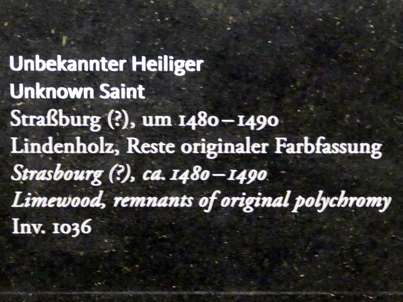 Unbekannter Heiliger, Frankfurt am Main, Liebieghaus Skulpturensammlung, Mittelalter 5 - der Erfolg der neuen Kunst, um 1480–1490, Bild 2/2