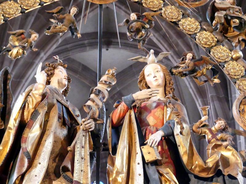 Veit Stoß (1495–1524), Engelsgruß im Rosenkranz, Nürnberg, Kirche St. Lorenz, 1517–1518, Bild 2/5