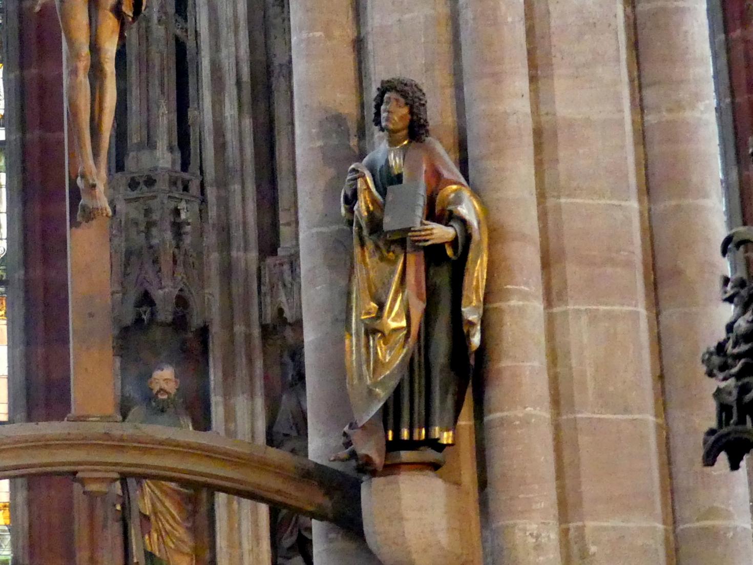 Veit Stoß (1495–1524), Maria und Johannes einer Kreuzigungsgruppe, Nürnberg, Stadtpfarrkirche Zu Unserer lieben Frau (Frauenkirche), jetzt Nürnberg, Kirche St. Sebald, 1507–1508, Bild 5/5