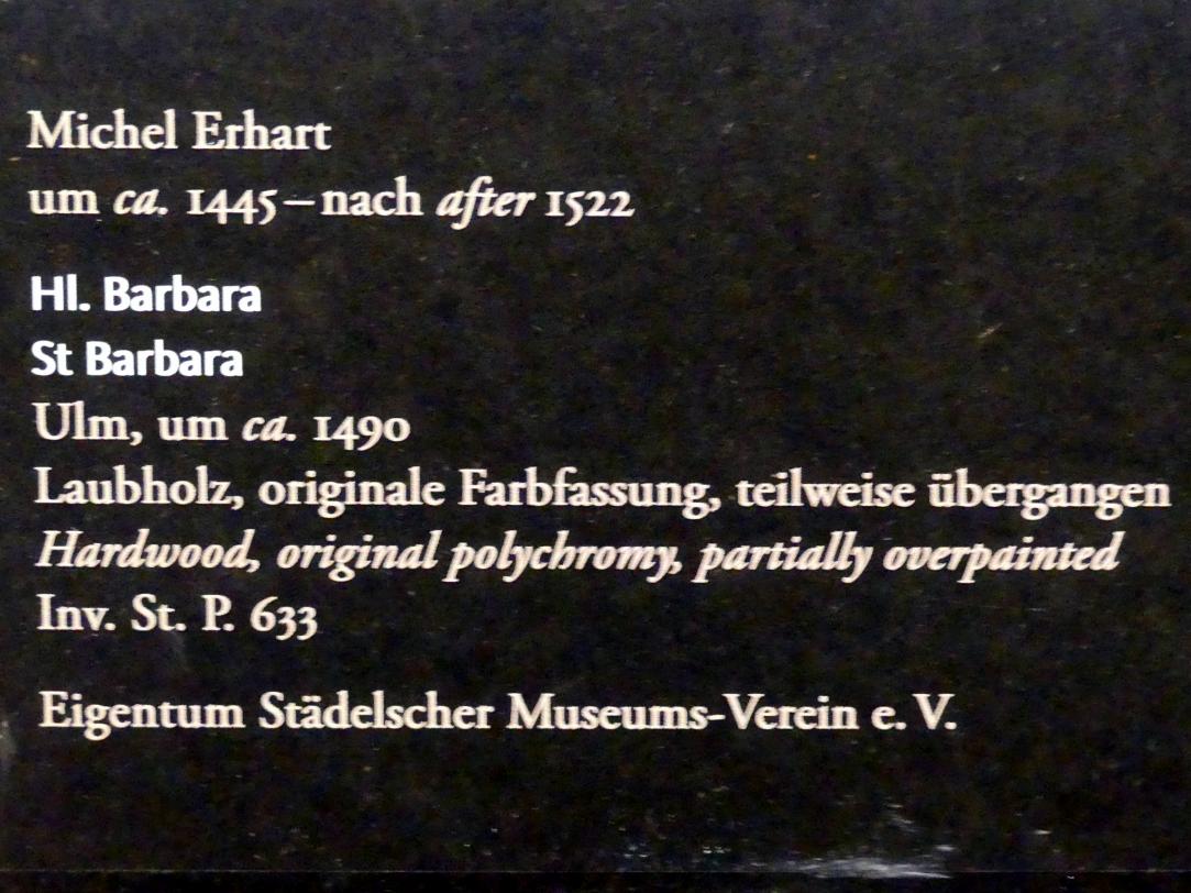 Michel Erhart (1472–1516), Hl. Barbara, Frankfurt am Main, Liebieghaus Skulpturensammlung, Mittelalter 5 - der Erfolg der neuen Kunst, um 1490, Bild 2/2