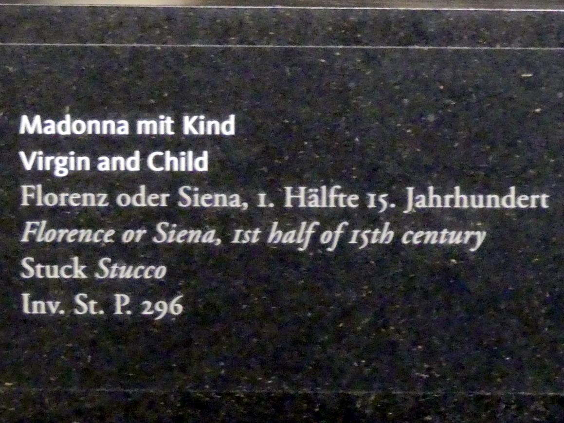 Madonna mit Kind, Frankfurt am Main, Liebieghaus Skulpturensammlung, Renaissance - eine neue Altarform, 1. Hälfte 15. Jhd., Bild 2/2