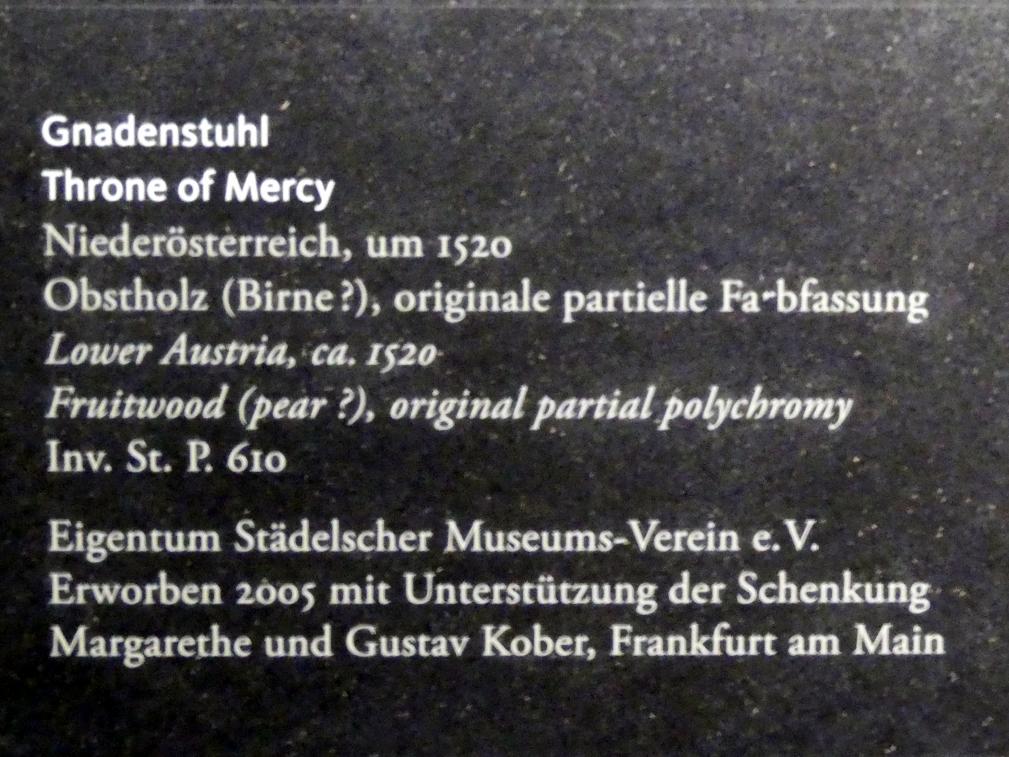 Gnadenstuhl, Frankfurt am Main, Liebieghaus Skulpturensammlung, Mittelalter 6 - Zeitenwende - neue Ausdrucksformen, um 1520, Bild 2/2