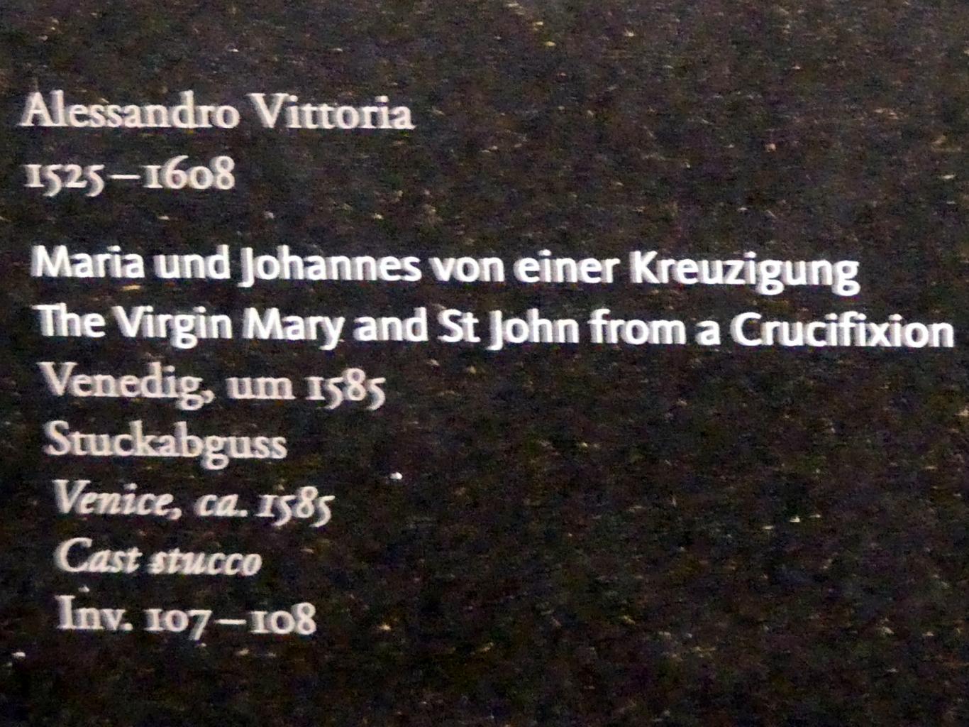 Alessandro Vittoria (1549–1600), Maria und Johannes von einer Kreuzigung, Frankfurt am Main, Liebieghaus Skulpturensammlung, Renaissance - Antike und Natur, um 1585, Bild 7/7