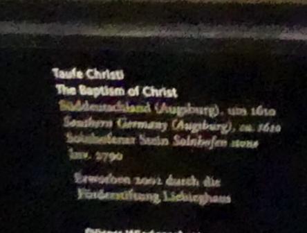 Taufe Christi, Frankfurt am Main, Liebieghaus Skulpturensammlung, Renaissance, um 1610, Bild 2/2