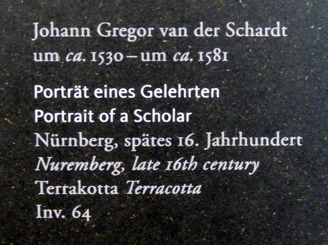 Johann Gregor van der Schardt (1570–1581), Portrait eines Gelehrten, Frankfurt am Main, Liebieghaus Skulpturensammlung, Portraits vom 15.-19. Jahrhundert, Ende 16. Jhd., Bild 2/2