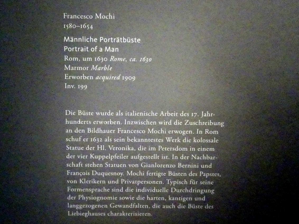Francesco Mochi (1630–1640), Männliche Porträtbüste, Frankfurt am Main, Liebieghaus Skulpturensammlung, Portraits vom 15.-19. Jahrhundert, um 1630, Bild 2/2