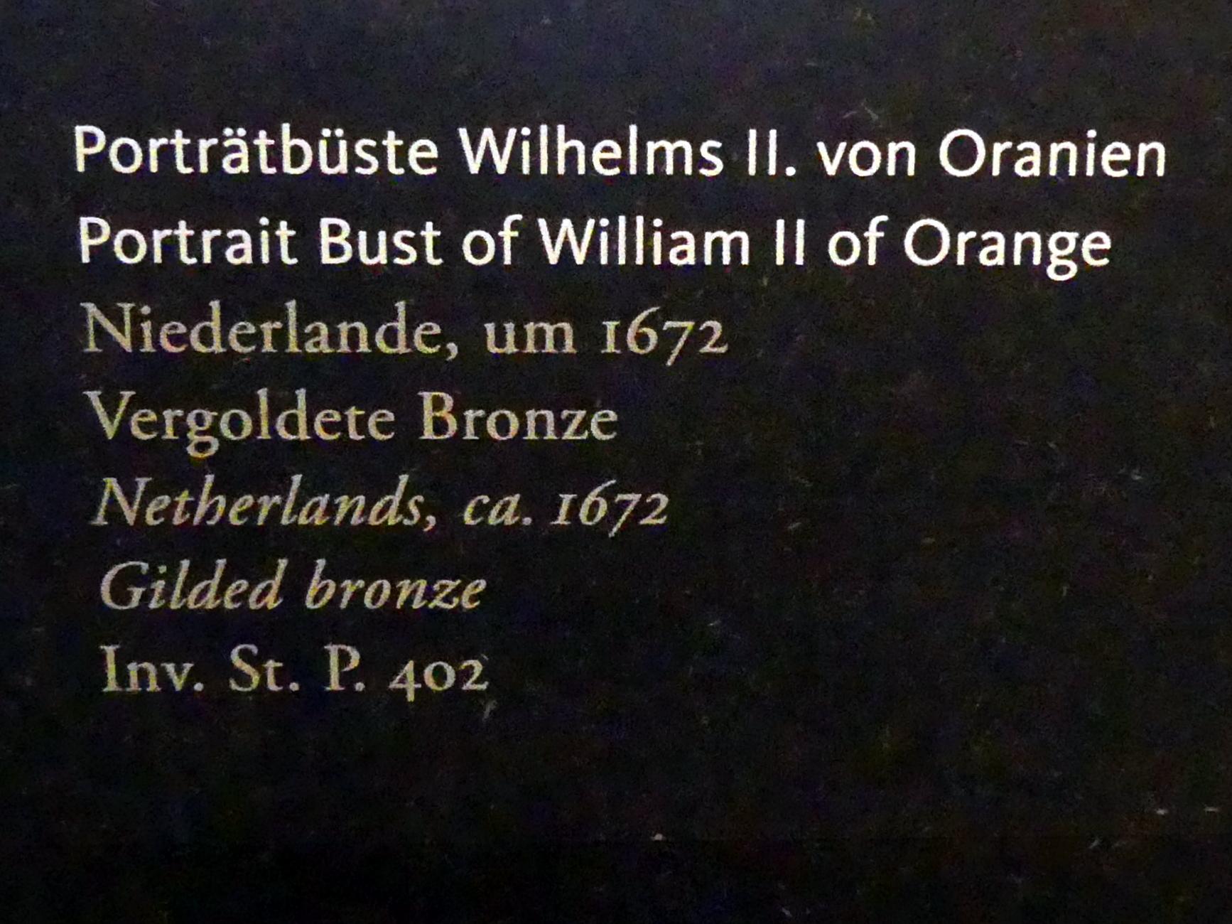 Porträtbüste Wilhelms II. von Oranien, Frankfurt am Main, Liebieghaus Skulpturensammlung, Portraits vom 15.-19. Jahrhundert, 1672, Bild 2/2