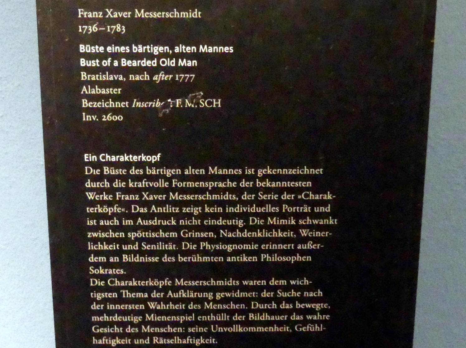 Franz Xaver Messerschmidt (1760–1778), Büste eines bärtigen, alten Mannes, Frankfurt am Main, Liebieghaus Skulpturensammlung, Rokoko - mehr Licht, nach 1777, Bild 2/2