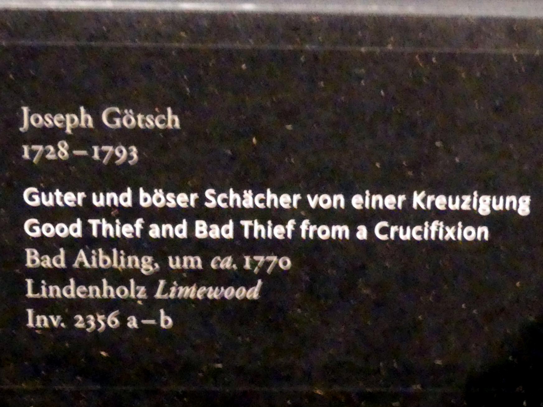 Joseph Götsch (1762–1770), Guter und böser Schächer von einer Kreuzigung, Frankfurt am Main, Liebieghaus Skulpturensammlung, Rokoko - mehr Licht, um 1770, Bild 2/2