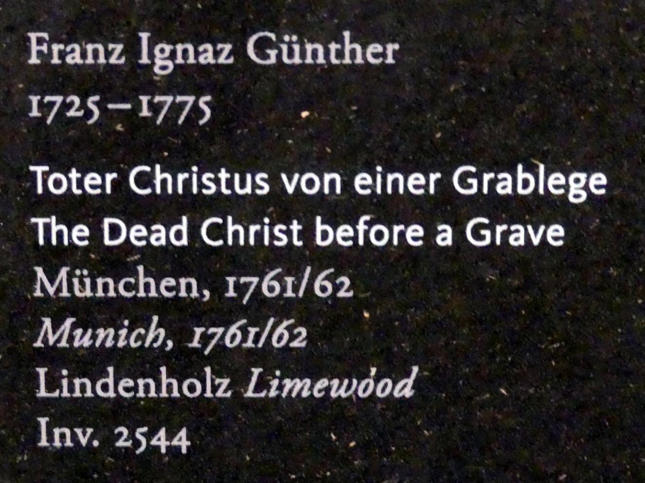 Ignaz Günther (1751–1775), Toter Christus von einer Grablege, Frankfurt am Main, Liebieghaus Skulpturensammlung, Rokoko - mehr Licht, 1761–1762, Bild 2/2