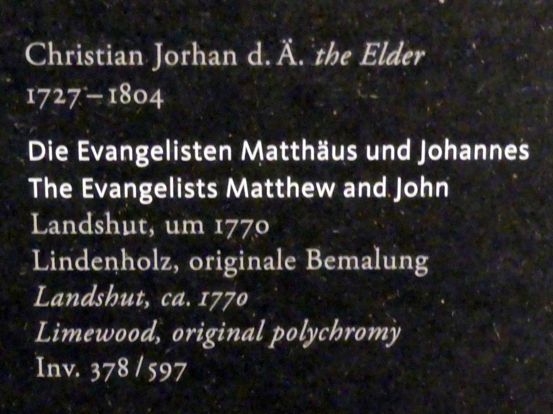 Christian Jorhan der Ältere (1750–1802), Die Evangelisten Matthäus und Johannes, Maria Thalheim, Wallfahrtskirche Maria Thalheim, jetzt Frankfurt am Main, Liebieghaus Skulpturensammlung, Rokoko - mehr Licht, um 1770, Bild 3/4
