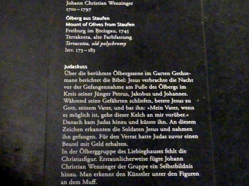 Johann Christian Wentzinger (1740–1760), Ölberg aus Staufen, Frankfurt am Main, Liebieghaus Skulpturensammlung, Rokoko - mehr Licht, 1745, Bild 5/5