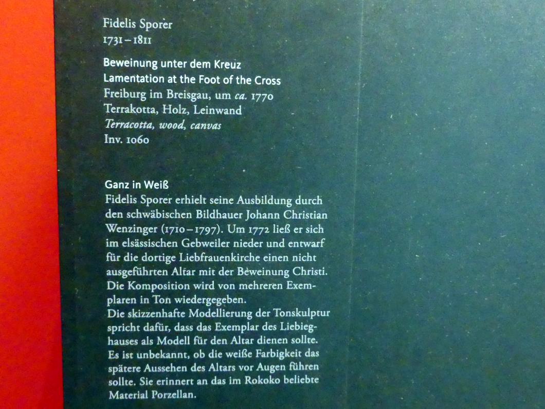 Fidelis Sporer (1762–1780), Beweinung unter dem Kreuz, Gebweiler, Kirche Unsere Liebe Frau, jetzt Frankfurt am Main, Liebieghaus Skulpturensammlung, Rokoko, um 1770, Bild 2/2
