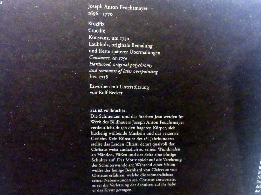 Joseph Anton Feuchtmayer (1718–1770), Kruzifix, Frankfurt am Main, Liebieghaus Skulpturensammlung, Rokoko, um 1750, Bild 2/2