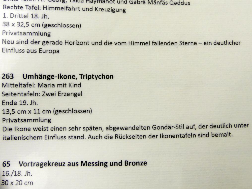 Umhänge-Ikone, Triptychon, Frankfurt am Main, Ikonen-Museum, Das äthiopisch-orthodoxe Christentum, Ende 19. Jhd., Bild 2/2