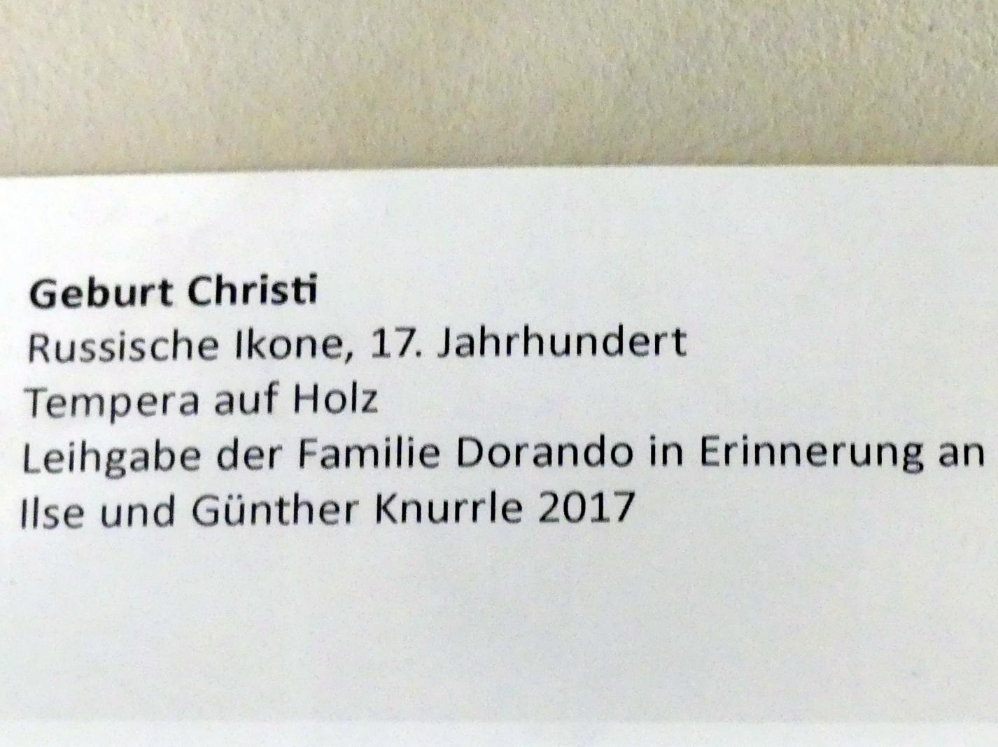 Geburt Christi, Frankfurt am Main, Ikonen-Museum, Erdgeschoss, 17. Jhd., Bild 2/2