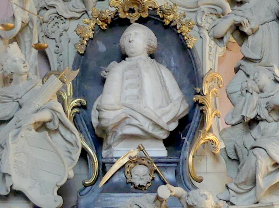 Joseph Bonaventura Mutschele (1762–1766), Grabmal für Johann Sigmund Pfinzing, Großgründlach, ev. Pfarrkirche St. Laurentius, nach 1764, Bild 4/5