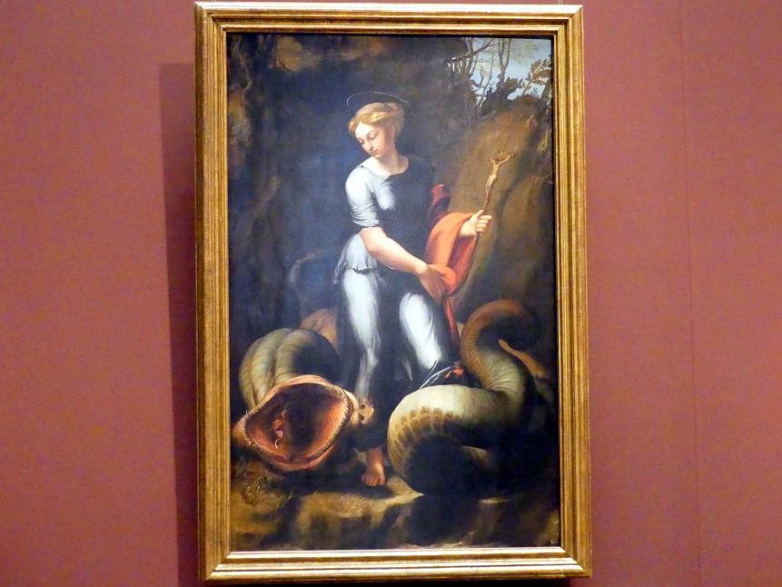 Raffael (Raffaello Sanzio da Urbino, Raffaello Santi) (1501–1519), Hl. Margarete, Wien, Kunsthistorisches Museum, Saal III, um 1518