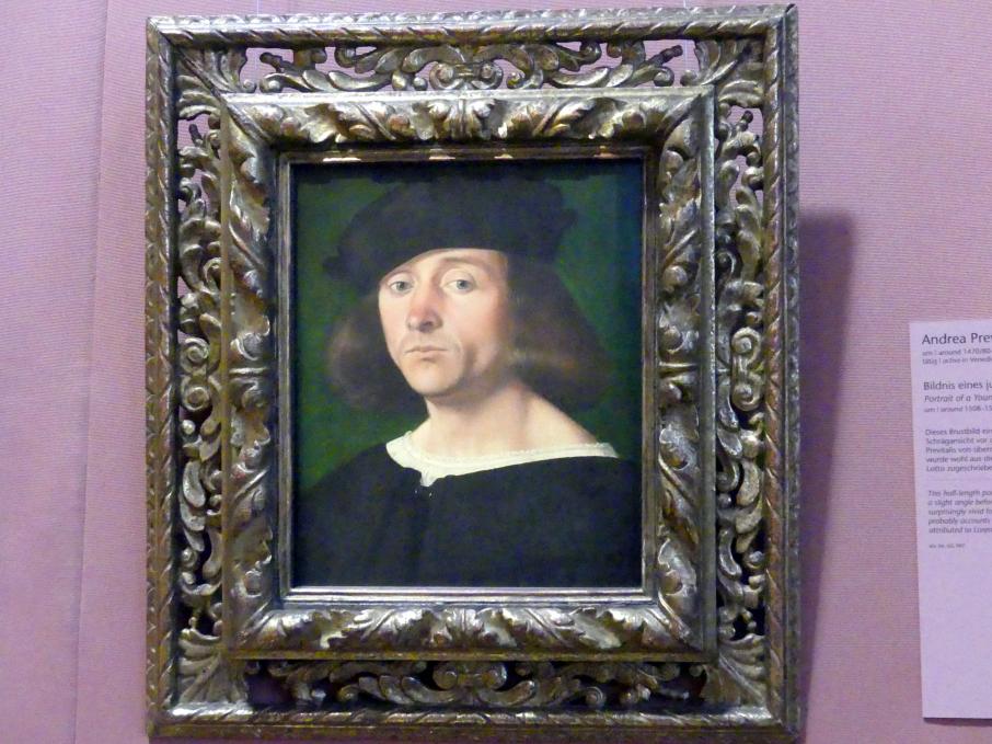 Andrea Previtali (1509–1510), Bildnis eines jungen Mannes, Wien, Kunsthistorisches Museum, Kabinett 5, um 1508–1510