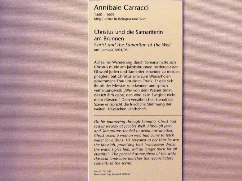 Annibale Carracci (1582–1609), Christus und die Samariterin am Brunnen, Wien, Kunsthistorisches Museum, Kabinett 11, um 1604–1605, Bild 2/2