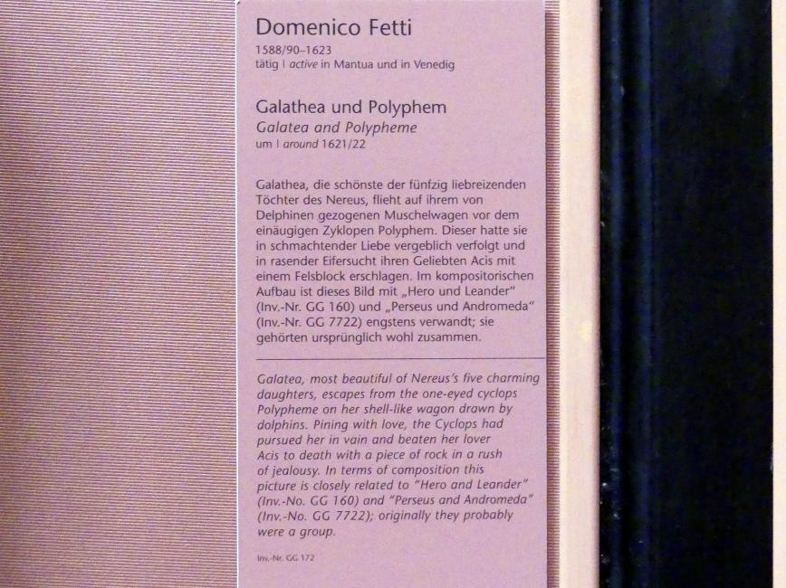 Domenico Fetti (1613–1622), Galathea und Polyphem, Wien, Kunsthistorisches Museum, Kabinett 12, um 1621–1622, Bild 2/2