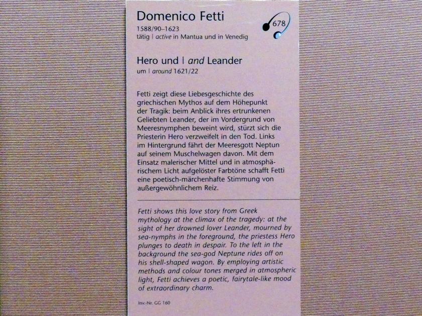 Domenico Fetti (1613–1622), Hero und Leander, Wien, Kunsthistorisches Museum, Kabinett 12, um 1621–1622, Bild 2/2