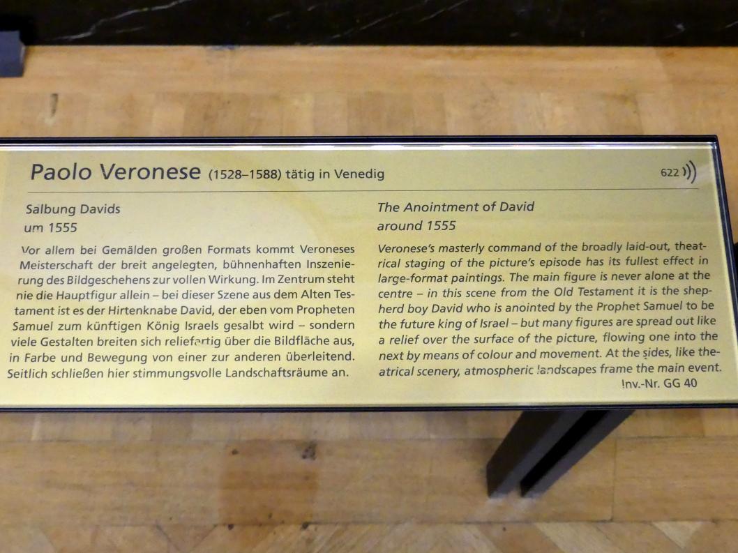 Paolo Caliari (Veronese) (1547–1587), Salbung Davids, Wien, Kunsthistorisches Museum, Saal XV, um 1555, Bild 2/2