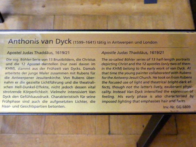 Anthonis (Anton) van Dyck (1614–1641), Apostel Judas Thaddäus, Antwerpen, ehem. Jesuitenkirche St. Karl Borromäus, jetzt Wien, Kunsthistorisches Museum, Saal XIV, um 1619–1621, Bild 2/2