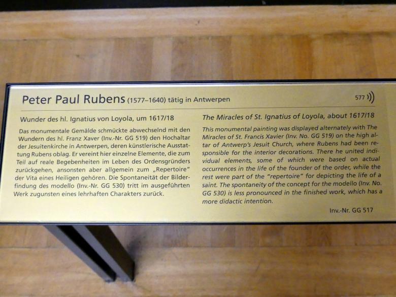 Peter Paul Rubens (1598–1640), Wunder des hl. Ignatius von Loyola, Antwerpen, ehem. Jesuitenkirche St. Karl Borromäus, jetzt Wien, Kunsthistorisches Museum, Saal XIV, um 1617–1618, Bild 2/2