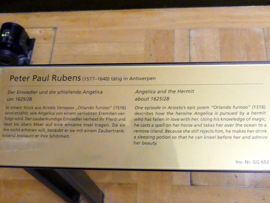 Peter Paul Rubens (1598–1640), Der Einsiedler und die schlafende Angelica, Wien, Kunsthistorisches Museum, Saal XIII, um 1625–1628, Bild 2/2