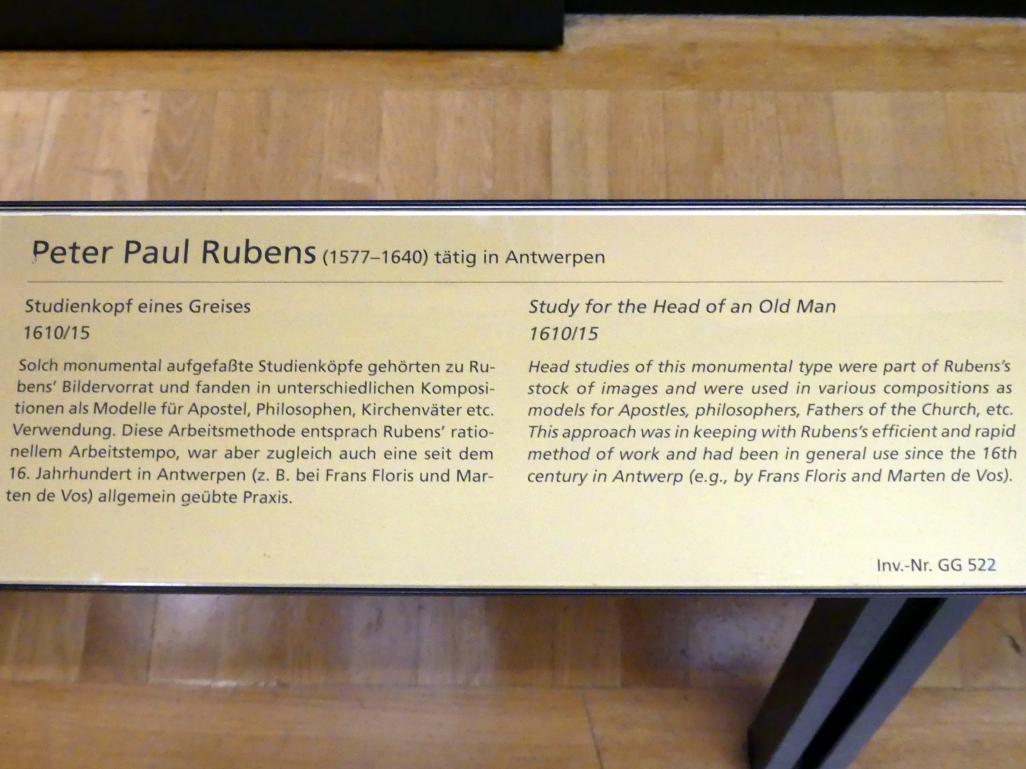 Peter Paul Rubens (1598–1650), Studienkopf eines Greises, Wien, Kunsthistorisches Museum, Saal XIII, 1610–1615, Bild 2/2
