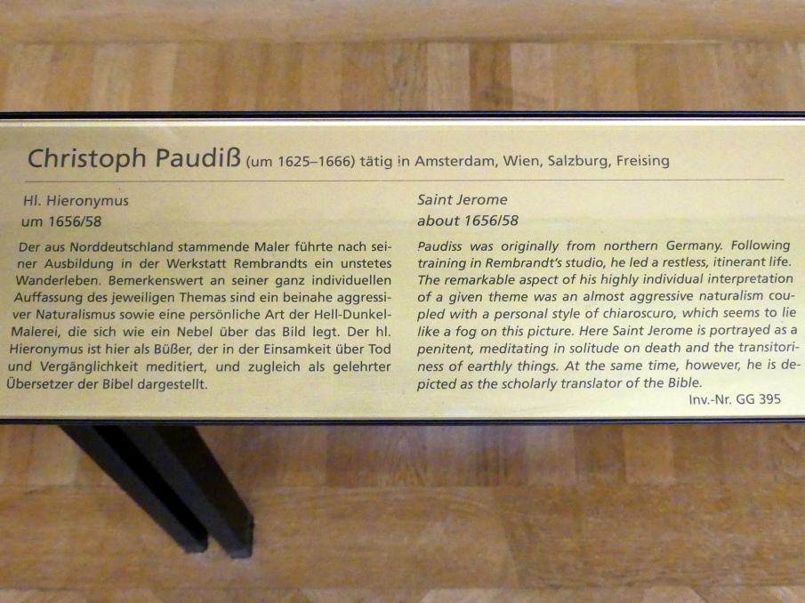 Christopher Paudiß (1657–1663), Hl. Hieronymus, Wien, Kunsthistorisches Museum, Saal XII, um 1656–1658, Bild 2/2