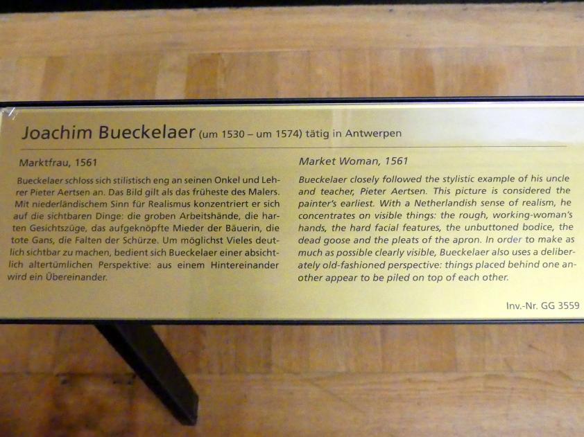 Joachim Beuckelaer (1561–1574), Marktfrau, Wien, Kunsthistorisches Museum, Saal XII, 1561, Bild 2/2
