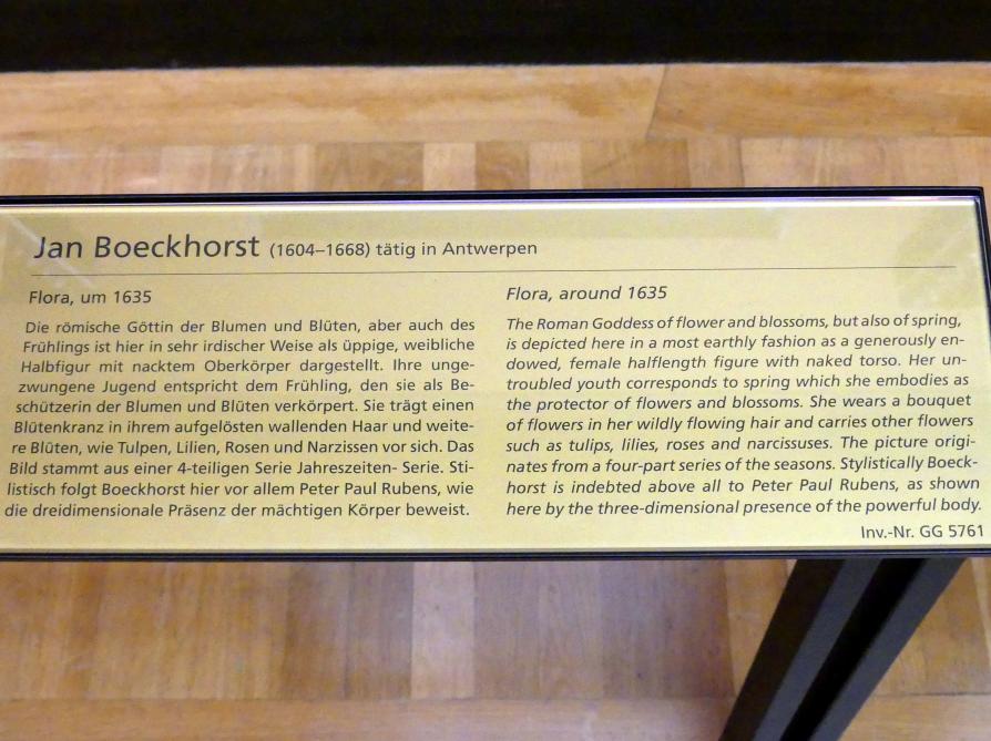 Johann Bockhorst (Jan Boeckhorst) (1635), Flora, Wien, Kunsthistorisches Museum, Saal XII, um 1635, Bild 2/2