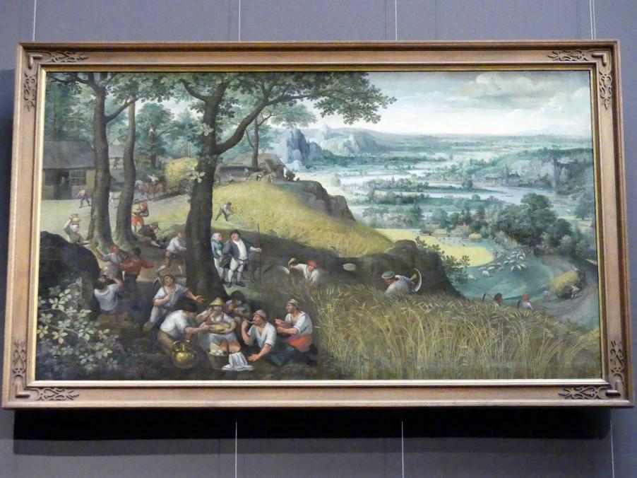 Lucas van Valckenborch (1556–1595), Sommerlandschaft (Juli und August), Wien, Kunsthistorisches Museum, Saal XI, 1585, Bild 1/2
