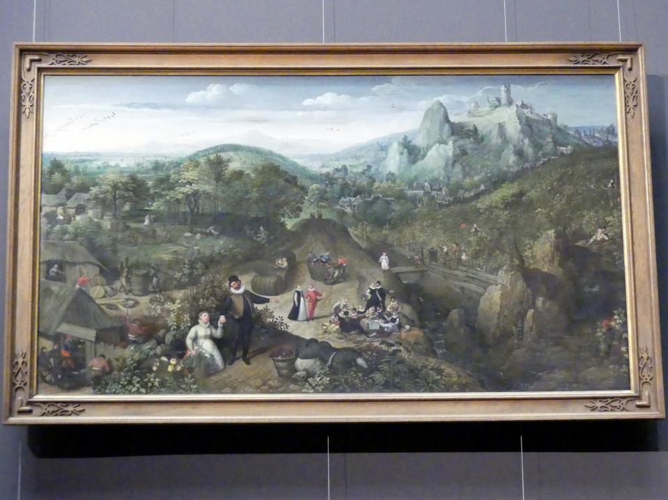 Lucas van Valckenborch (1556–1595), Herbstlandschaft (Oktober), Wien, Kunsthistorisches Museum, Saal XI, 1585, Bild 1/2